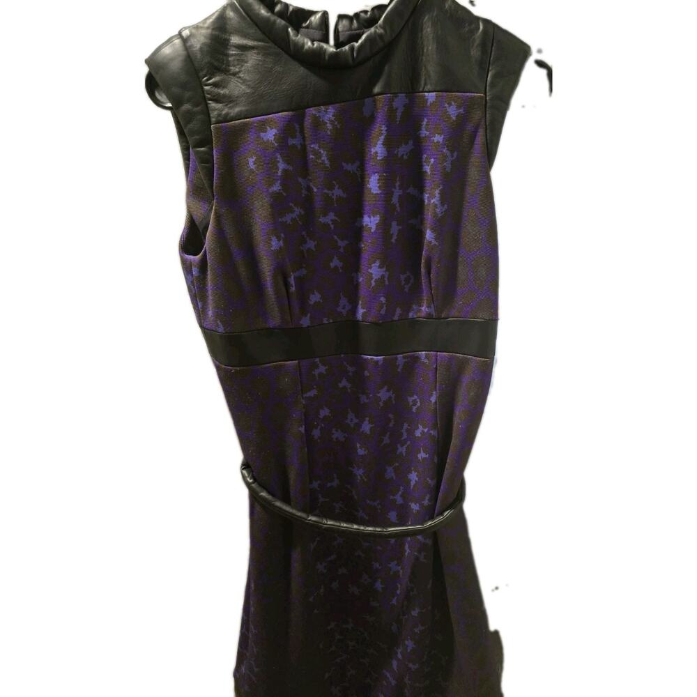 Christopher Kane Sheath Dress Sz 12uk/8us Purple/Black Leopard Print